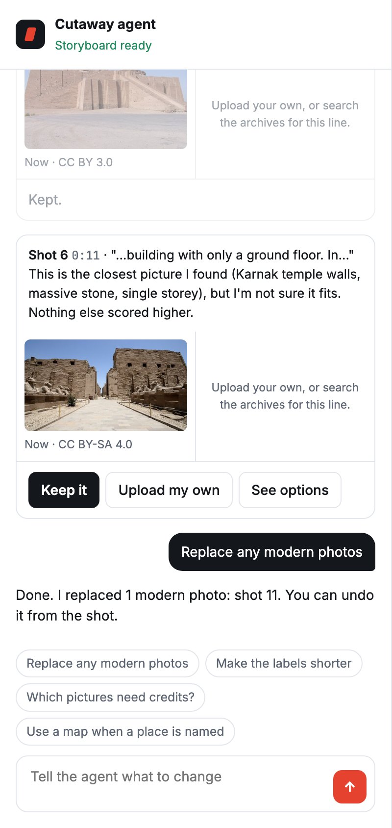 The agent asking about a shot and replacing modern photos on request